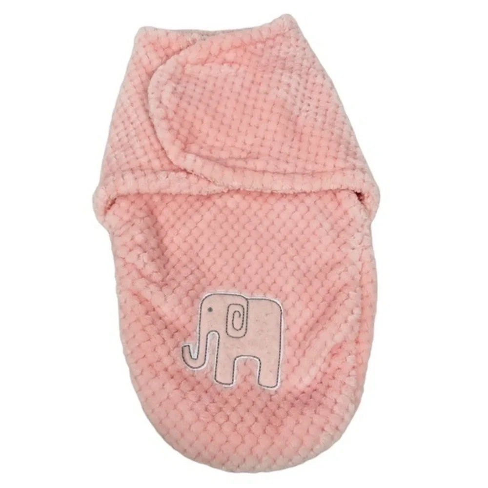 Swaddle Blanket | Pink Elephant | Soft 100% Polyester